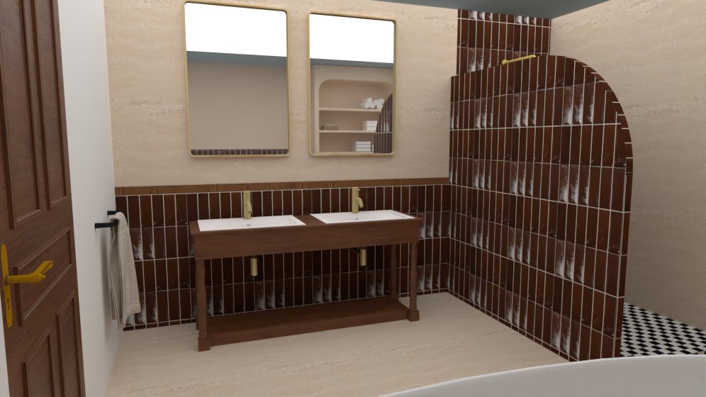 Suite salle de bain minimaliste clawfoot