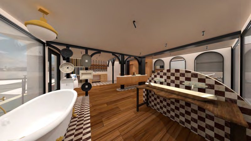 Showroom Maneho vue panoramique damier bordeaux